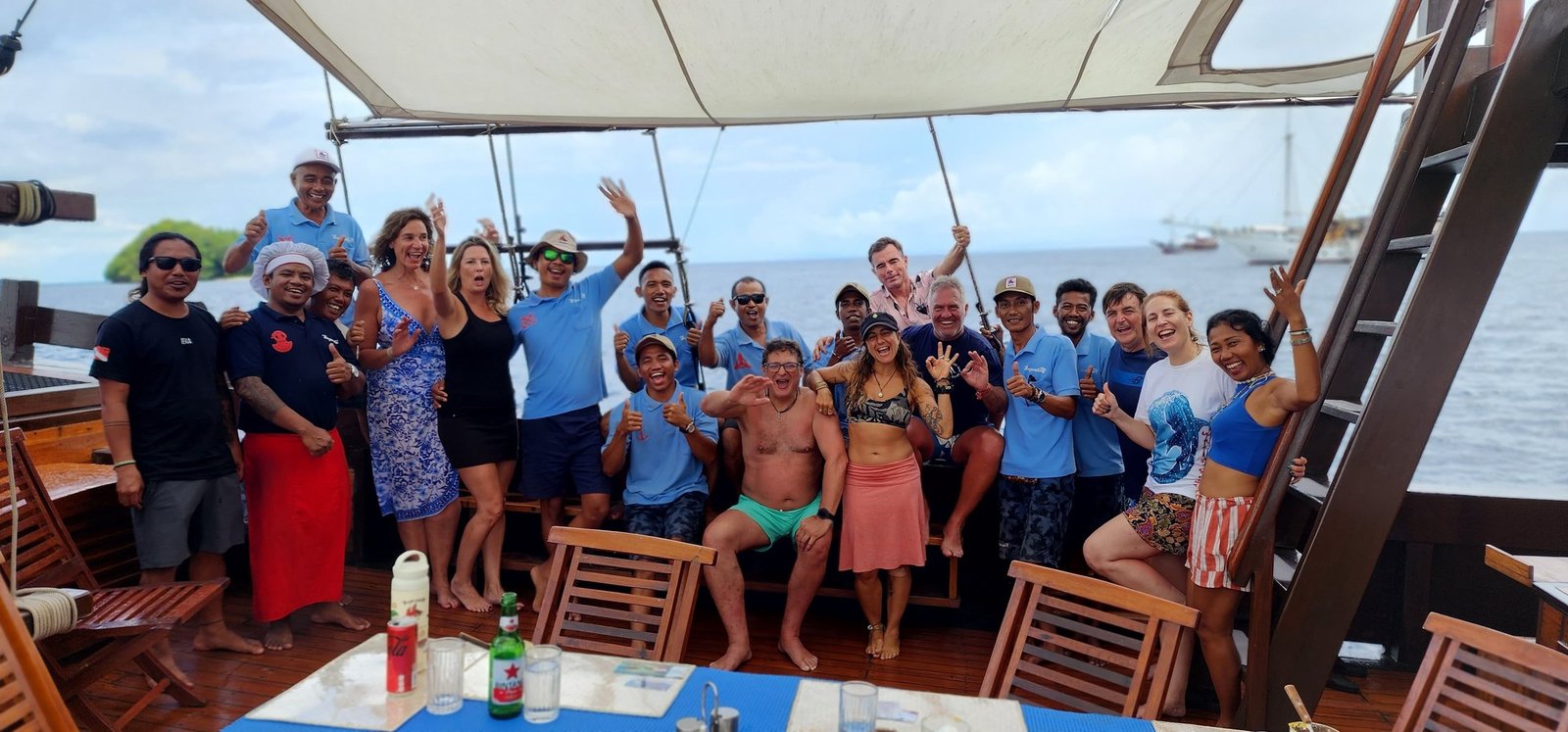 Guests sharing time together aboard Supraba